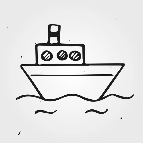 手描きのボート — ストックベクタ