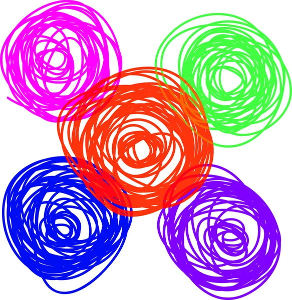 Fond de cercle coloré dessiné — Image vectorielle