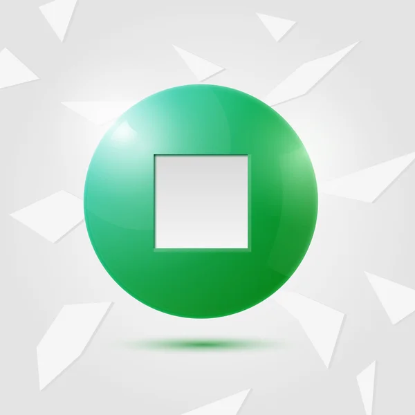 Botón de parada verde — Archivo Imágenes Vectoriales