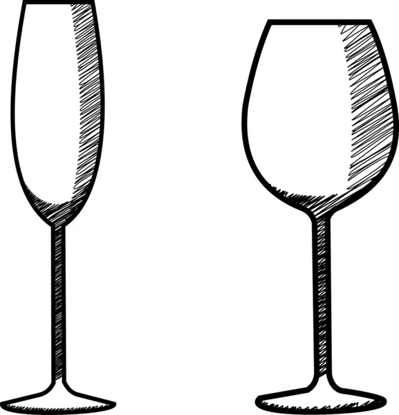 Hand drawn wine glass collection — Stock Vector