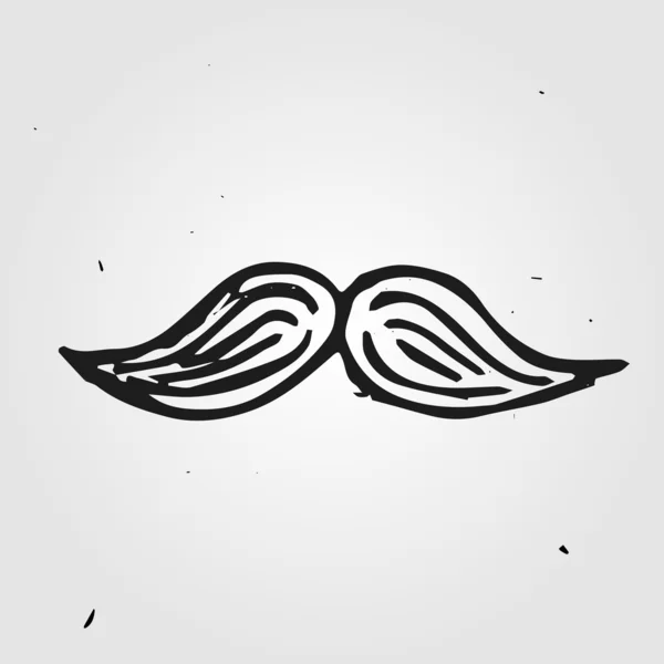 Mustache hand drawn, part of the face — Stock Vector