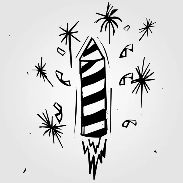 Vector fuoco d'artificio, disegnata a mano — Stockvector