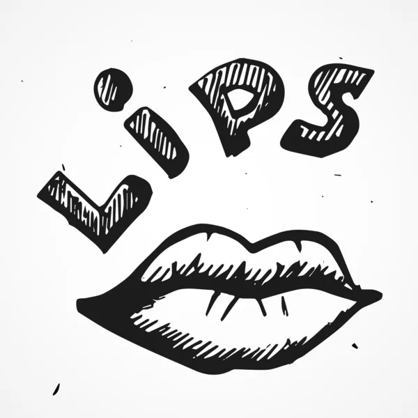 Sexy lippen cartoon — Stockvector