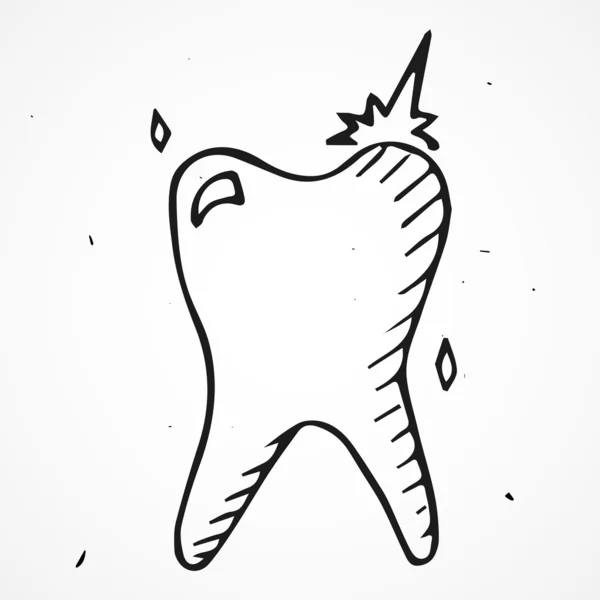 El çizimi diş — Stok Vektör