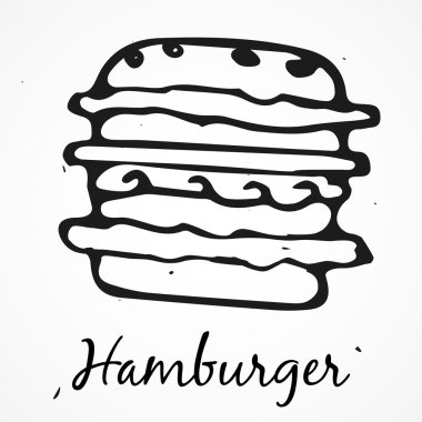 elle çizilmiş hamburger
