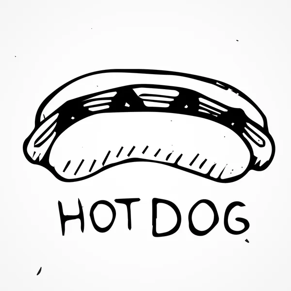 Handgezeichneter Hotdog — Stockvektor