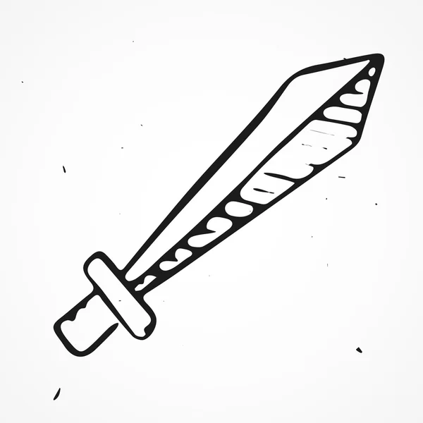 Hand drawn sword — Stock Vector