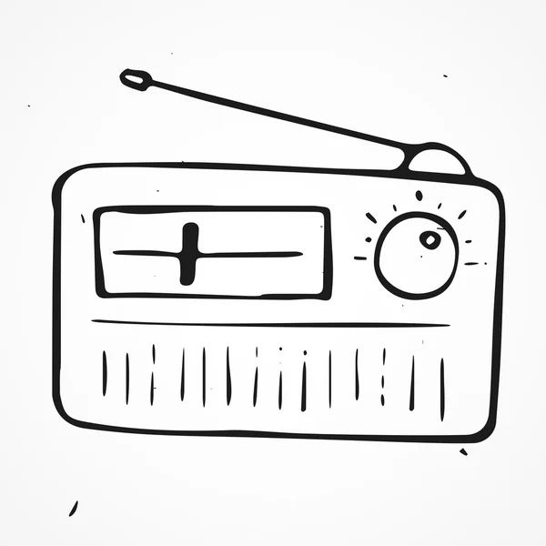 Handgezeichnetes Radio — Stockvektor