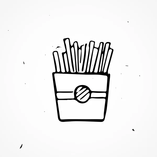 Handgezogene Pommes frites — Stockvektor