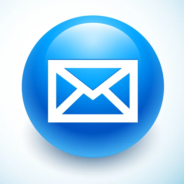 Símbolo de correio na esfera azul — Vetor de Stock