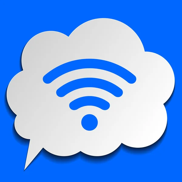 Wi-fi のシンボルと紙バブル — ストックベクタ