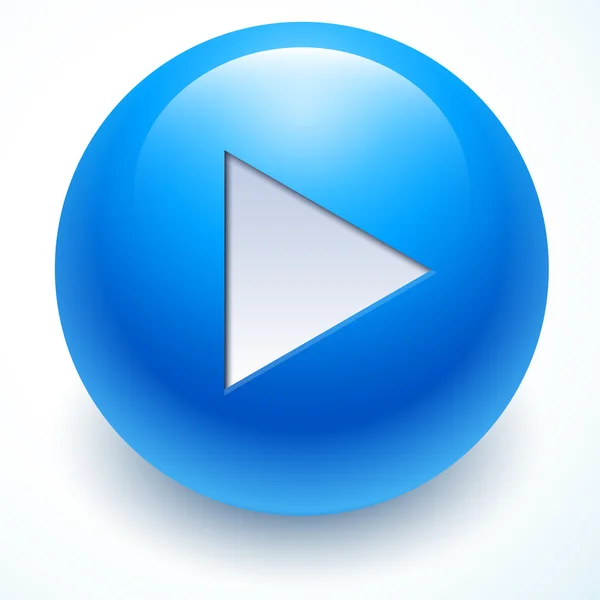Синяя кнопка игры, векторная кнопка — стоковый вектор
