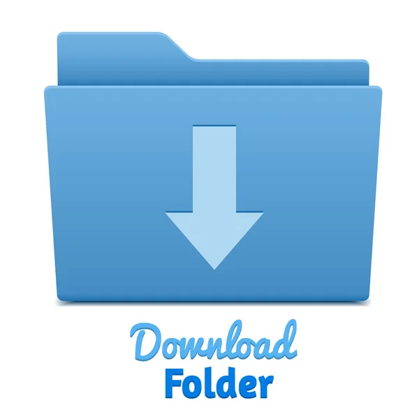 Blue download folder — Stock Vector
