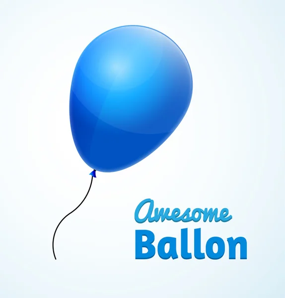 Vektor blauer Ballon mit Aufschrift — Stockvektor