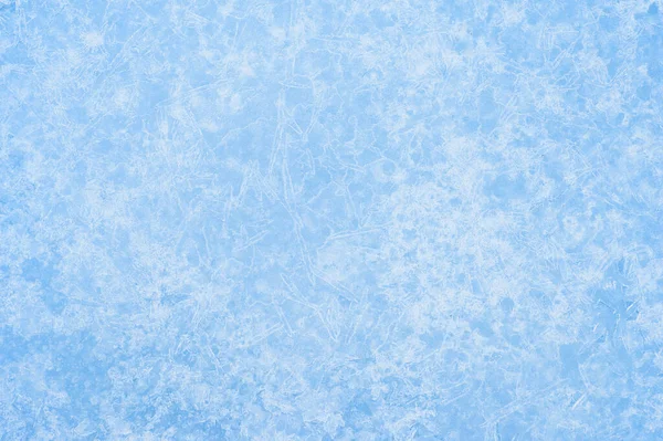 Білий Ажурний Візерунок Крижаних Вен Морозів Синьому Фоні Однорідному Світлі — стокове фото