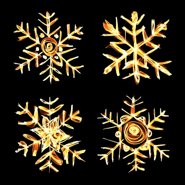 Fire snowflakes — Stock Photo, Image