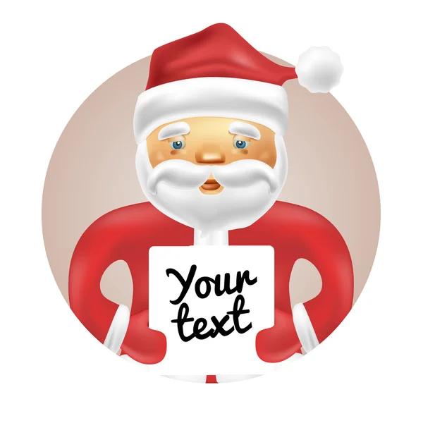 Santa com banner — Vetor de Stock