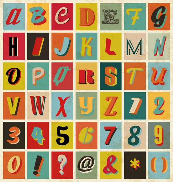 senin iş sunumları için Retro alfabesi