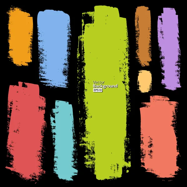 vektör kümesi grunge renkli fırça darbeleri