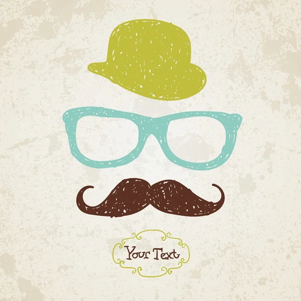 hipster doodle vintage çizilmiş adam