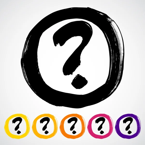 Vector hand-painted question mark sign / icon — Stock Vector