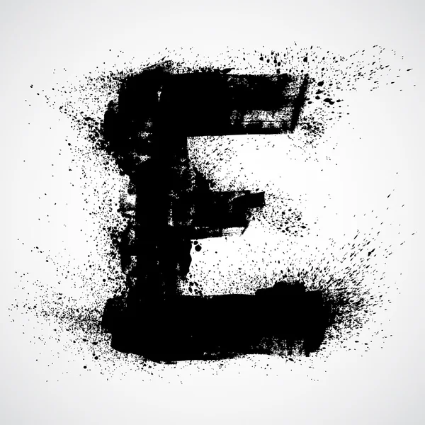 Grunge levél - ábécé szimbólum design — Stock Vector