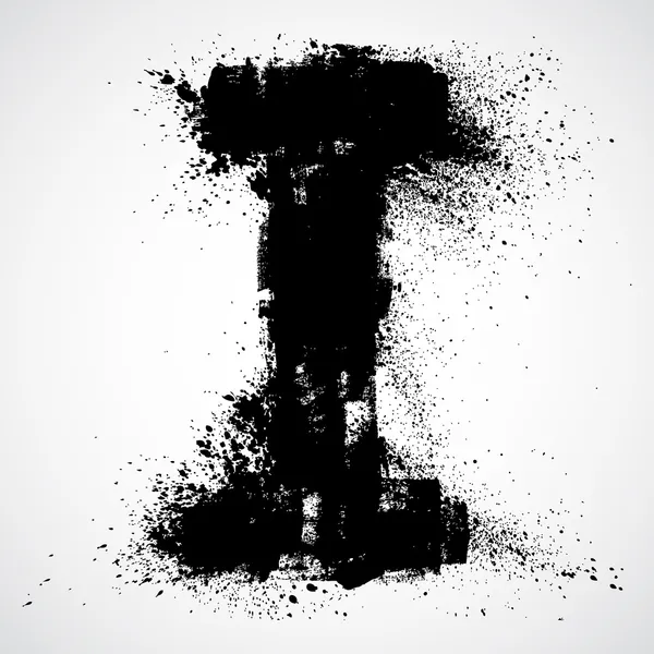 Grunge lettre - conception de symbole alphabet — Image vectorielle