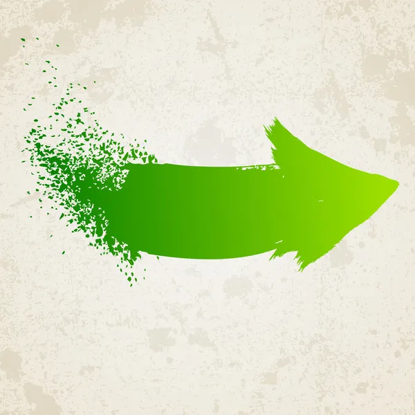 Groene grunge pijl — Stockvector