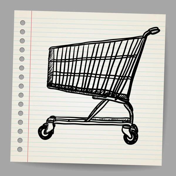 Scribble panier d'achat — Image vectorielle