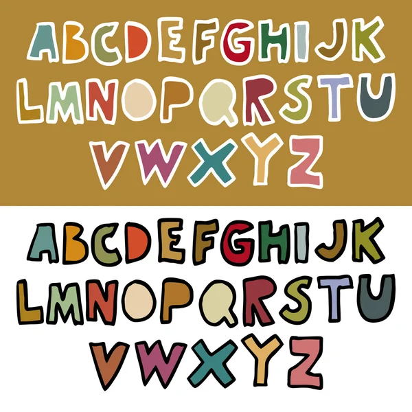 Retro alfabesi ile vektör doodle