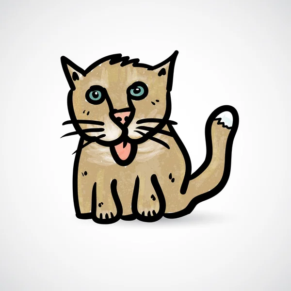 Kot doodle z grunge tekstur — Wektor stockowy