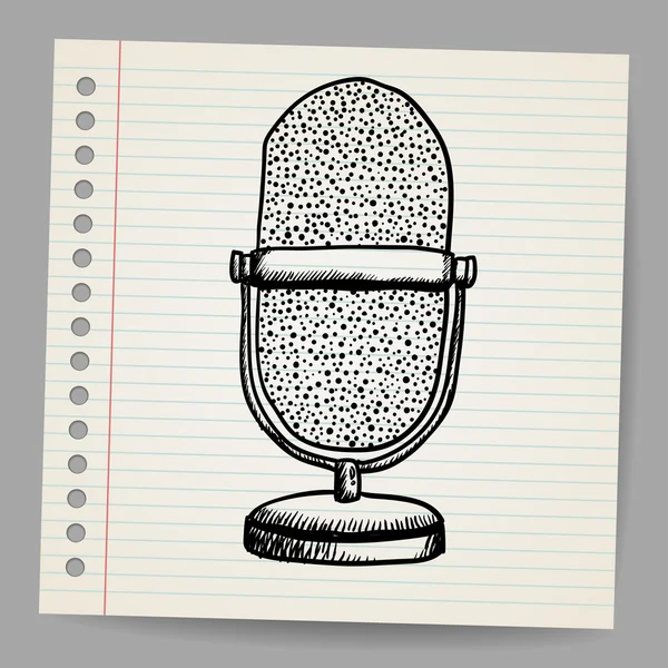 Doodle ретро мікрофон — стоковий вектор