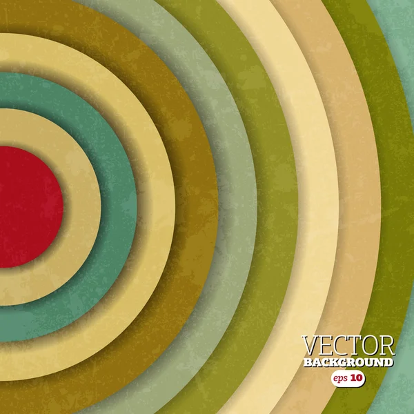 Latar belakang vintage dengan lingkaran penuh warna - Stok Vektor