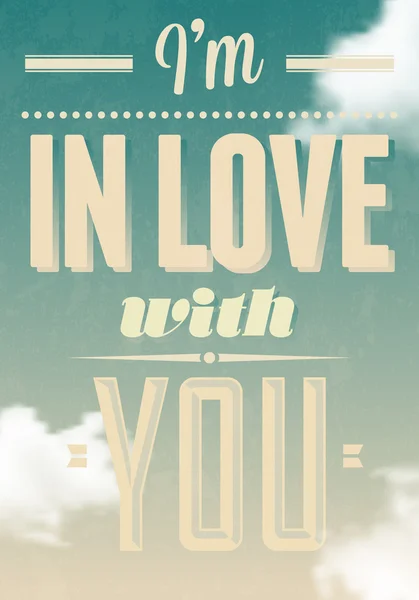 I'm in love with you text calligraphic — Stock Vector