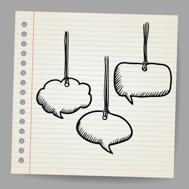 boş doodle konuşma balonları