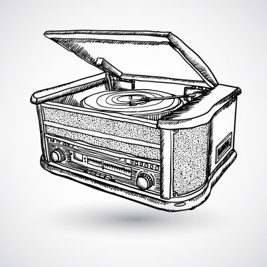 retro pikap izole vektör çizim