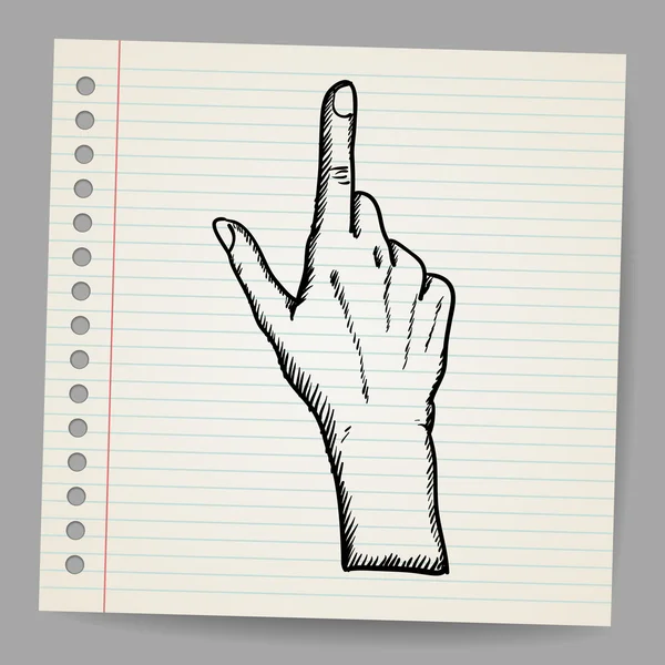 Vektor doodle finger pekar — Stock vektor