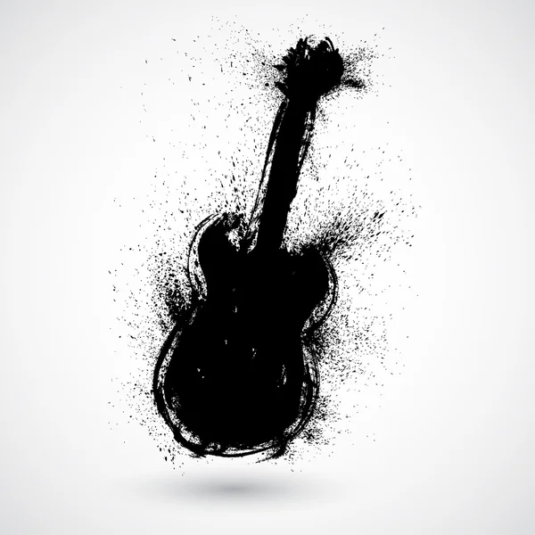 Grunge styled guitar — Stock Vector