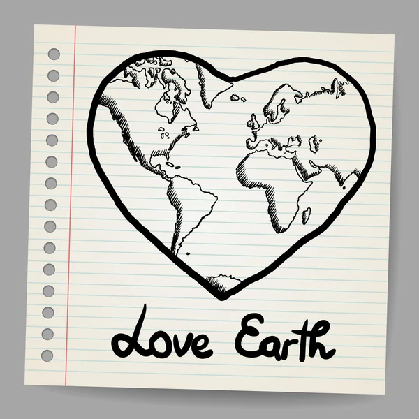 Dünya sevgi doodle vektör Stok Illüstrasyon