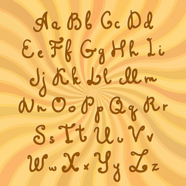 Doodle zoete chocolade lettertype — Stockvector