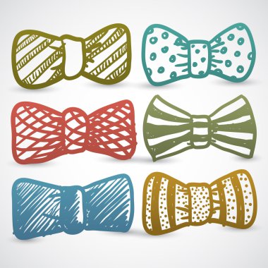 Doodle stil papyon erkekler giyim çeşitler