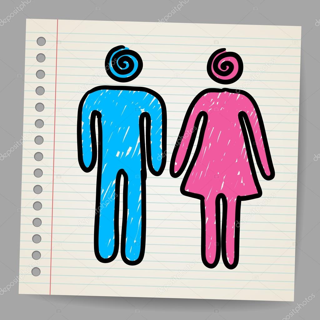 Male Female Doodle Vector Signs