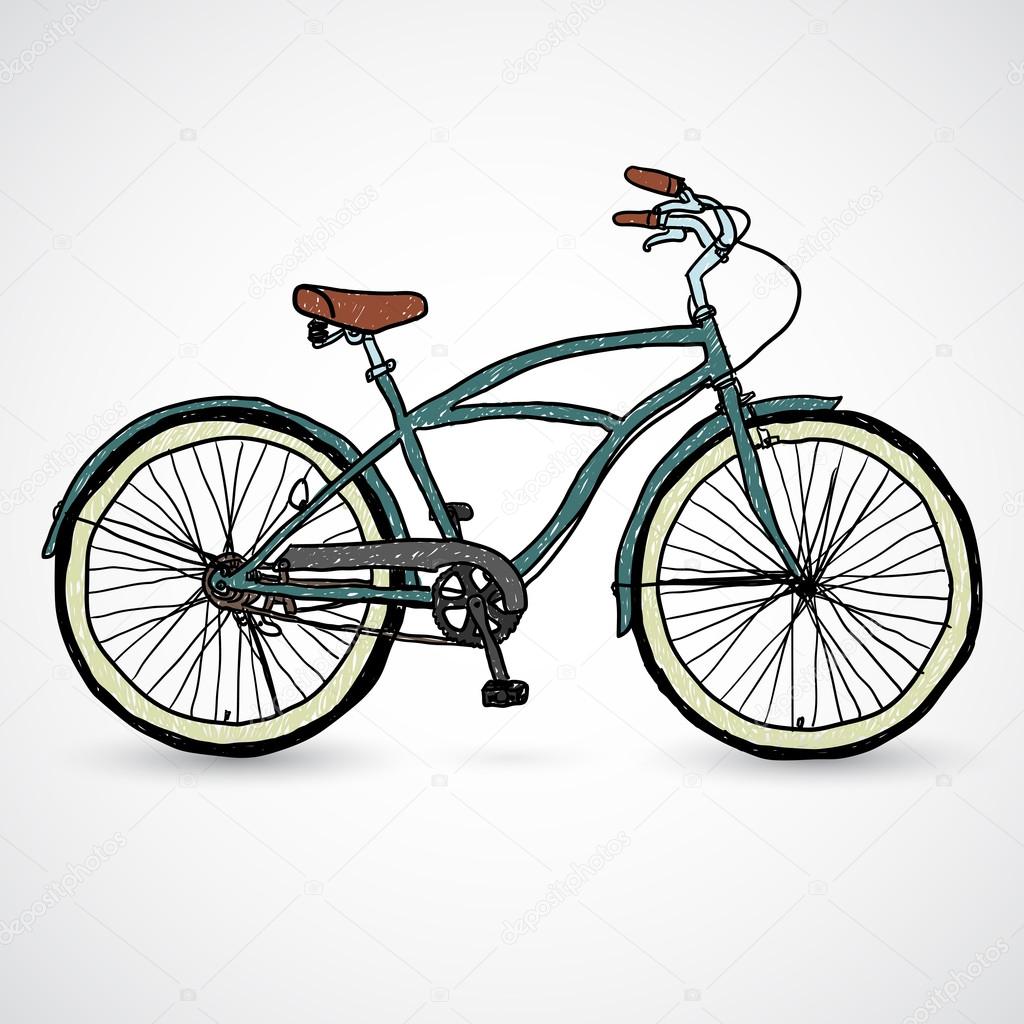 Vintage bicycle - vector illustration