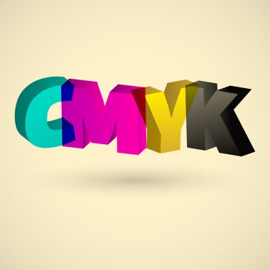 CMYK harfler illüstrasyon sanat tasarım