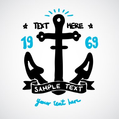 Doodle anchor illustration with place for your text clipart