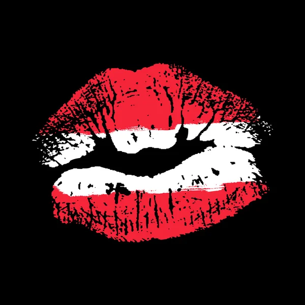 Flagge Lippenstift auf Grunge-Lippen — Stockvektor
