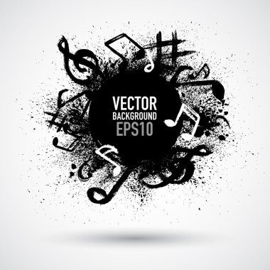 Music black blot clipart