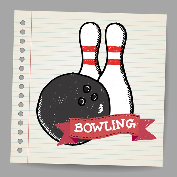 Sketch bowling — Stock Vector