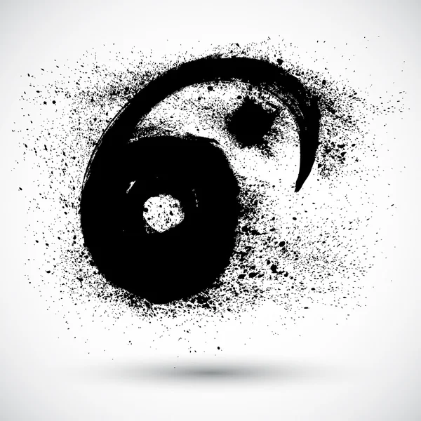 グランジ yin ヤン記号 — ストックベクタ