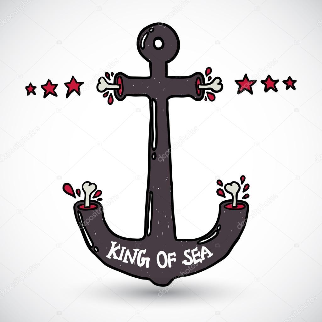 Anchor doodle vector — Stock Vector © W1nDkh #20399577